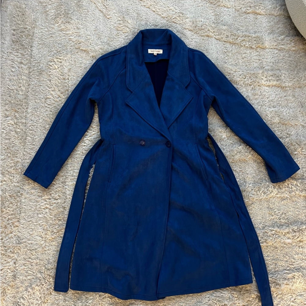 Elegant Blue Trench Coat
